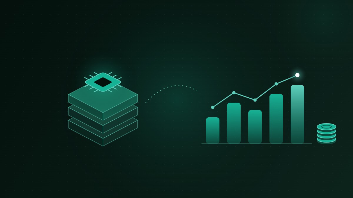 Cost to build an AI MVP illustrated with product layers, an AI chip and budget bars
